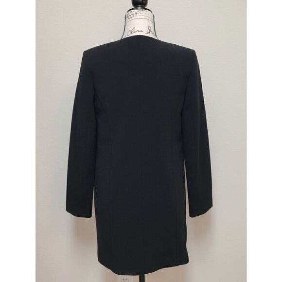 🖤 HALOGEN Open Front Collarless Long Black Blazer Size XS - Picture 2 of 16